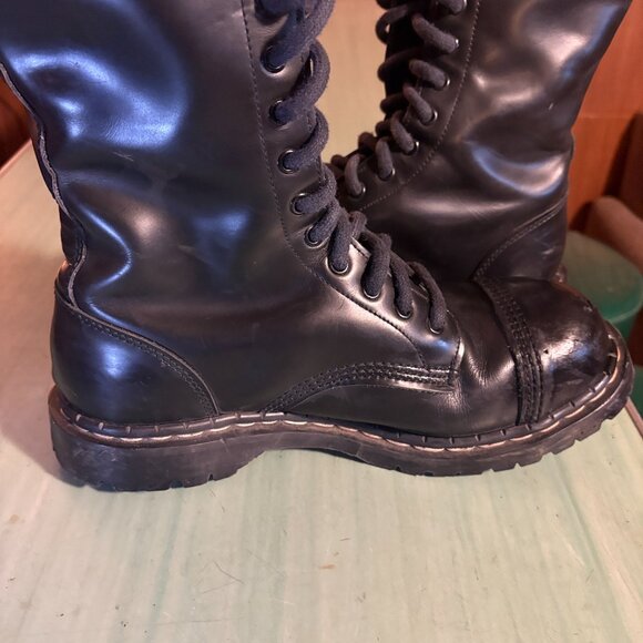 Mens Solovair Gripfast Black 14 Eye Steel Toe Capped Derby Boots UK 10 US 11 - Picture 10 of 14